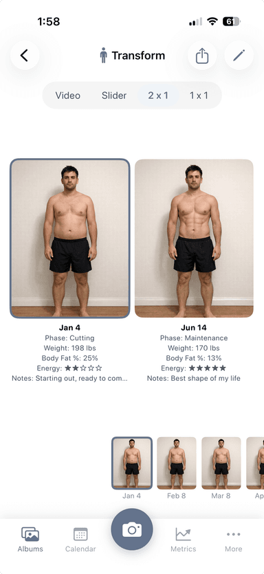 Side-by-side comparison mode