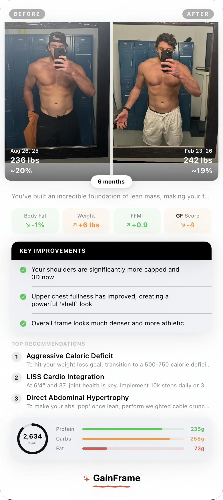 GainFrame app screenshot