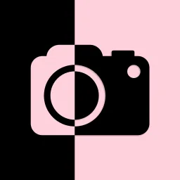 Then & Now app icon, Pink, dark